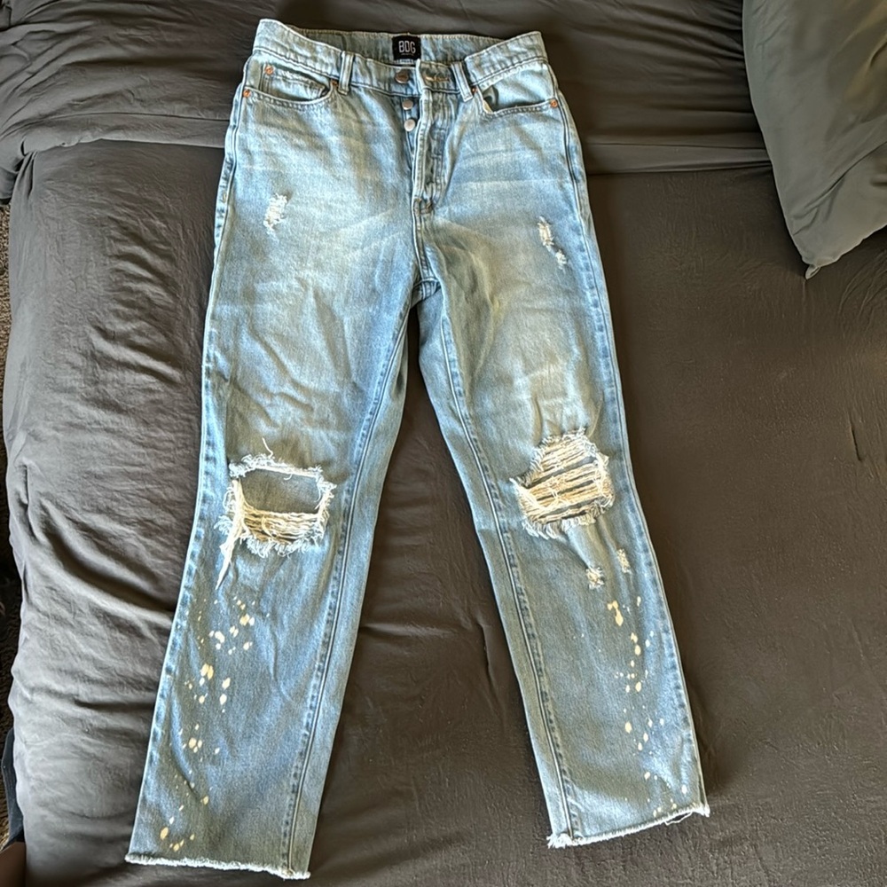 BDG destroyed high rise button fly jeans 26